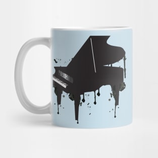 Grand piano. Watercolour with drips, Mug